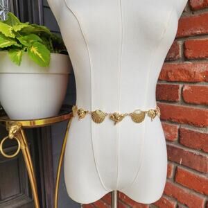 Seashell gold y2k chain belt